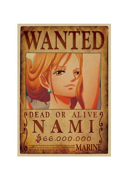 Buy Anime Nami Themed Poster Brown/Beige/Black 52x36cm in UAE