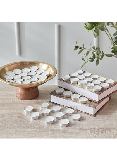 اشتري Qara 50-Piece Vanilla Tealight Candle Set 19 x 2.5 x 19 cm في الامارات