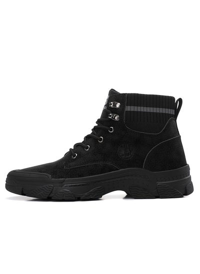 Buy Boots Men's High Top Ankle Boots Anti-Slip Outdoor Hiking Fashionable Work Shoes in UAE