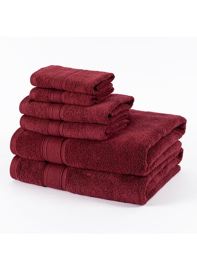 اشتري Broyhill 6-Pack Towel Set, Red - 435 GSM cm في الامارات