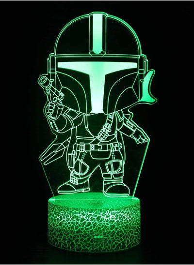 Buy 3D Illusion Star Wars Night Light 16 Color Change Decor Lamp Desk Table Night Light Lamp for Kids Children 32 in UAE