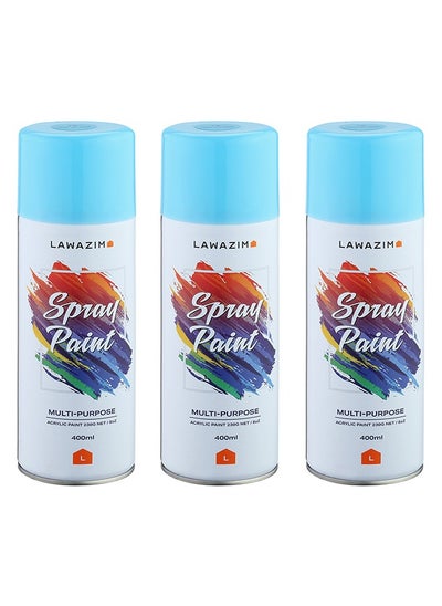 Buy Pack Of 3 Spray Paint Set - 19 Light Sky  Blue in Saudi Arabia