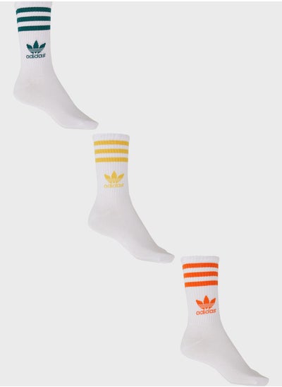 Buy 3 Pack 3 Stripes Crew Socks in Saudi Arabia