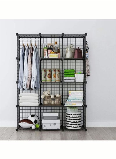 اشتري Portable Wardrobe for Hanging Clothes Combination Wardrobe Living Room Display Cabinet Space Saving Modular Cabinets Books Toys Towels Ideal Storage Organizer في السعودية