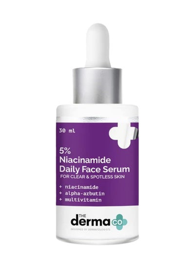 Buy The Derma Co 5% Niacinamide Daily Face Serum with Alpha Arbutin & Multivitamin for Clear & Spotless Skin - 30ml in UAE