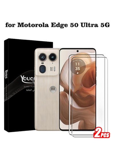 اشتري 2 Pieces Full Cover Tempered Glass for Motorola Edge 50 Ultra 5G Screen Protector في السعودية