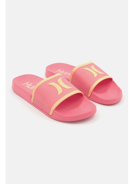 Buy Women Brand Logo Slip On Slippers, Pink in Saudi Arabia