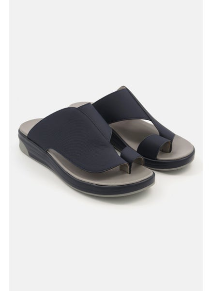 Buy Men Slip On Open Toe Sandals, Navy Blue/Light Grey in UAE