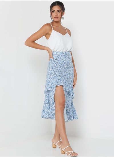 Buy Printed Layered Slit Skirt in Saudi Arabia