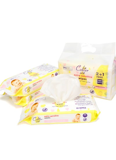 Buy Extra sensitive wipes 2+1 FREE  (180) WIPES in Saudi Arabia