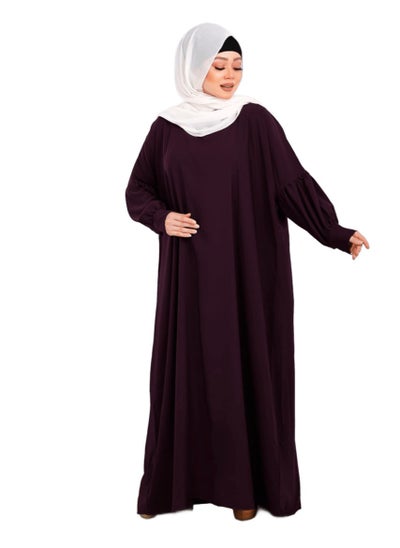 Buy Edna 3 pieces of abaya, niqab and veil, made of crepe, one size, suitable for women up to 150 kilos. in Egypt