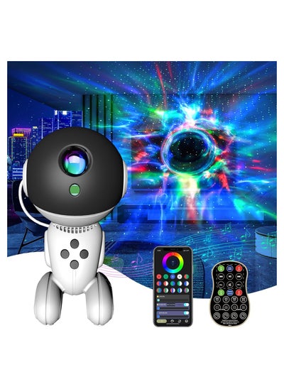 اشتري Star Space Projector Galaxy Night Light Robot Projector with White Noise Music Speaker RemoteTimer App Control Starry Nebula Ceiling Projector Party Ambient Lighting Gifts for Kids في السعودية