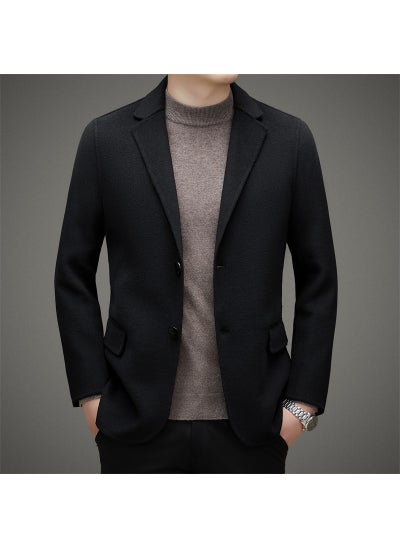 Buy Mens New Casual Wool Blend Blazer CoatBlack Black in Saudi Arabia