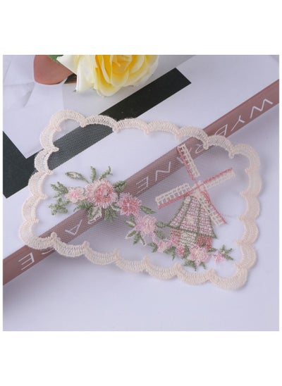 اشتري Windmill Embroidered Lace Table Mat Coaster في السعودية