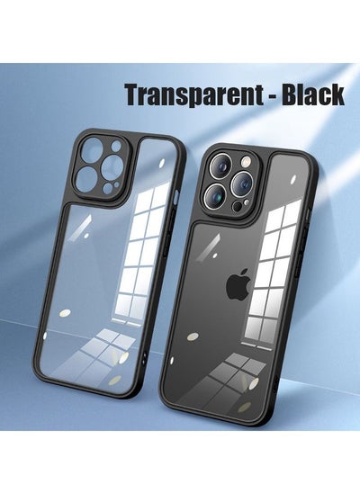 اشتري Luxury Armor Bumper Transparent Cover silicone iPhone 13 Pro Black في الامارات