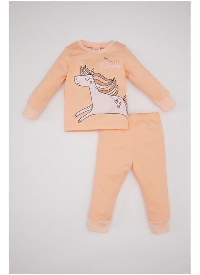 اشتري Babygirl Regular Fit Bike Neck Long Sleeve Knitted Pyjamas - 2 Pieces في مصر