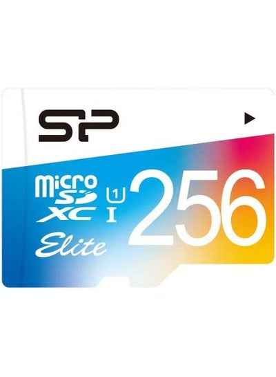 Buy Silicon Power 256GB MicroSDXC Elite CL10 UHS-1 85MB/sec Colorful Memory Card with Adapter in Egypt