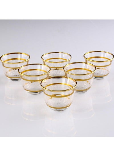 Buy 6pcs Cawa Cups Set - Gold in UAE