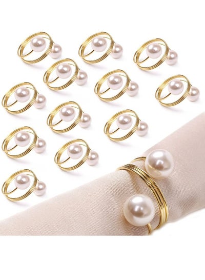 اشتري Gold Double-Pearl Design Buckles Napkin Rings في السعودية