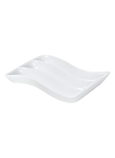 اشتري Porcelain 3-Division Plate, White في الامارات