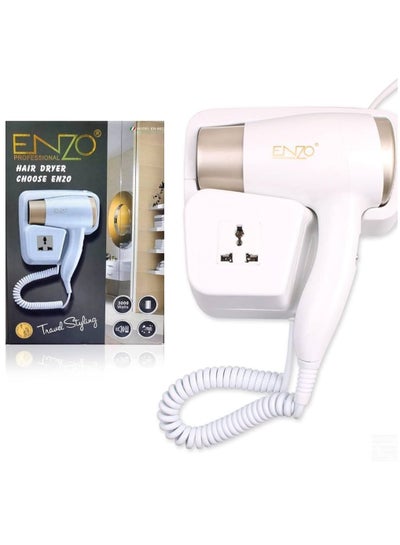 اشتري ENZO Luxury professional hotel noiseless stand up hair dryer- 3000W – EN-6622 (white) في مصر