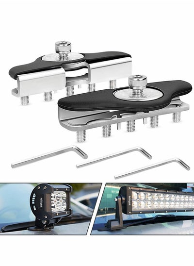 Buy Led Light Bar Mounting Brackets, 2pcs Universal Hood Led Work Light Led Pods Mount Bracket Clamp Holder for Suv Truck off Road Installed No Need Drilling in Saudi Arabia