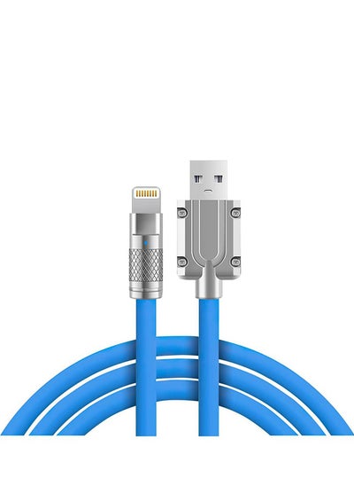 Buy 120W Fast Charging USB A to Lightning Cable for iPhone 1 Meters Blue in Saudi Arabia