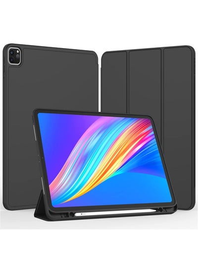 اشتري New iPad Pro 12.9 Case 2022(6th Gen)/2021(5th Gen) with Pencil Holder [Support iPad 2nd Pencil Charging/Pair],Trifold Stand Smart Case with Soft TPU Back في الامارات