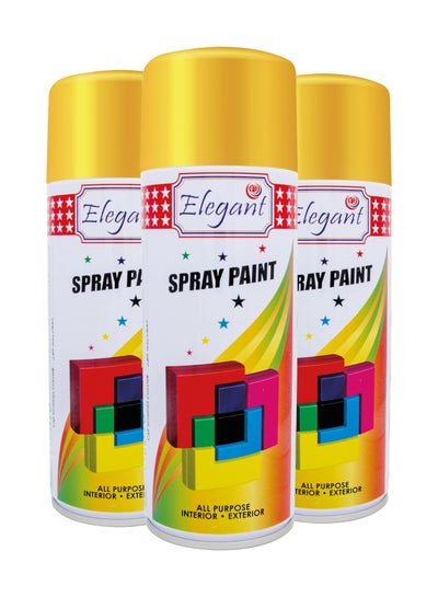Buy 3 Piece Spray Paint Set Yellow 400ml in UAE
