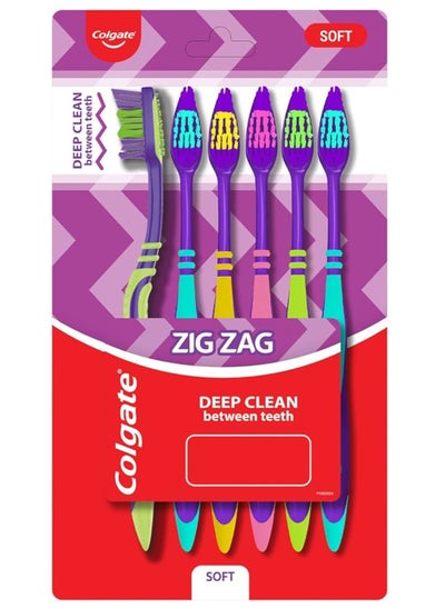 Buy Colgate ZigZag Deep Clean toothbrush | Pack of 6 in UAE