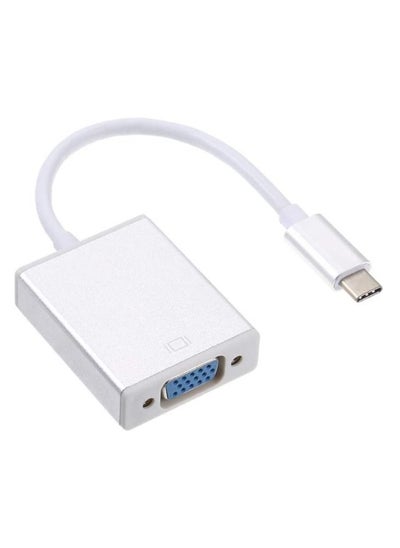 Buy Type-C To Cable Converter USB-C VGA HDTV Adapter Silver in Saudi Arabia