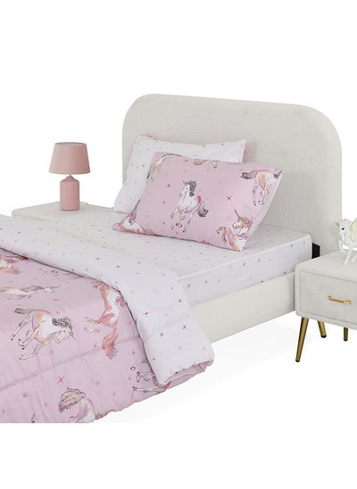 اشتري New Unicorn Queen-Sized Fitted Sheet Set, Multicolour - 150x200 cm في الامارات