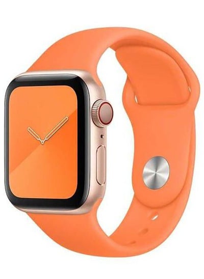 Buy Silicone Sport Strap Replacement Bands For Apple Watch Series 7&8 (45mm) - Orange in Egypt