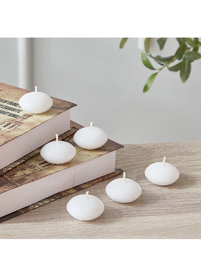 Buy Qara 6-Piece Vanilla Nuggets Floating Candle Set 4.5x2.5 cm in Saudi Arabia