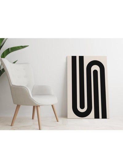 Buy N Geometric Letter with Black and white poster Printed canvas wall art in Egypt