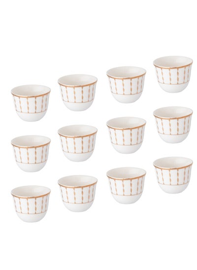 Buy A set of Saudi coffee cups made of pure porcelain with golden decor in Saudi Arabia