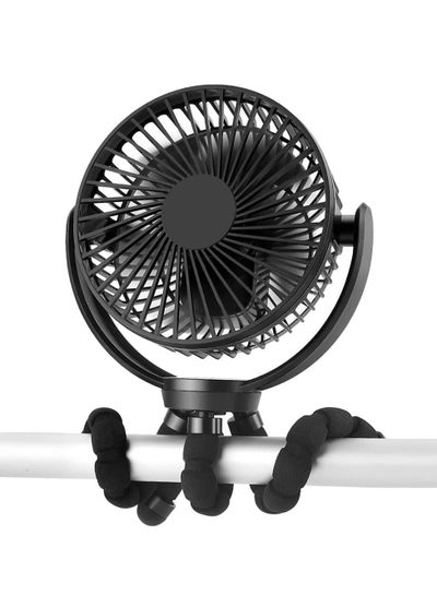 Buy Rotating Portable Rechargeable 4 Speed Silent Small Desk Fan in UAE