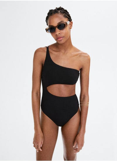 Buy One Shoulder Cut Out Swimsuit in Saudi Arabia