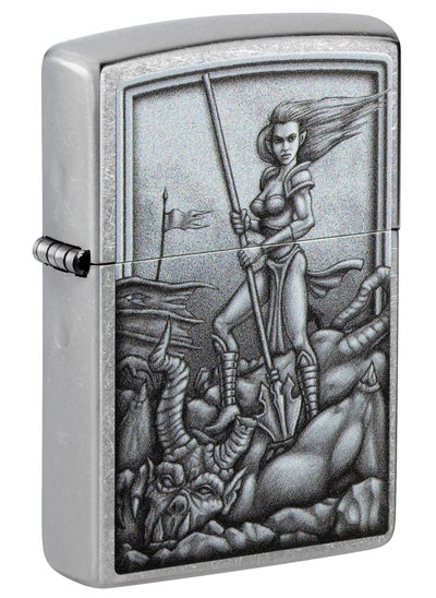 Buy Zippo 48371 207 Medieval Mythological Design Street Chrome Windproof Lighter in UAE