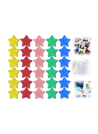 اشتري 30 Pack Fridge Magnet Star Magnets Heavy Duty Round Refrigerator Whiteboard Locker 5 Colors في السعودية