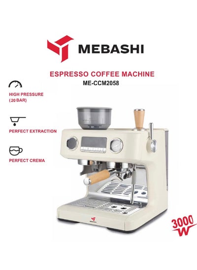 Buy Espresso Coffee Machine With Grinder 20 Bar High Pressure 3000 W in UAE