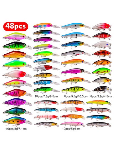 اشتري 48Pcs Road Runner Lure Set 5 Models 48 Colors Electric Fishing Tackle Lures DWST074 في الامارات