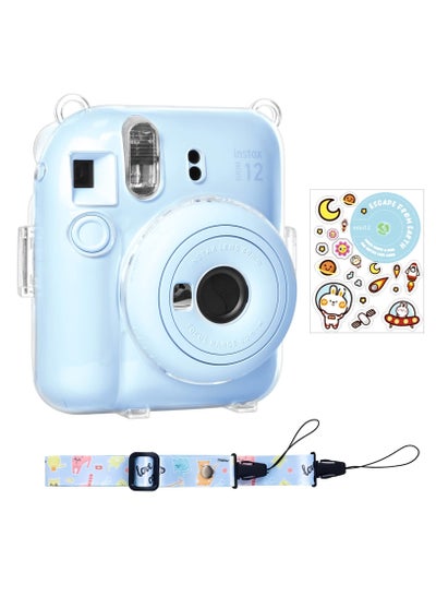 Buy Clear Case for Fuji Instax Mini 12/Polaroid 12, Fujifilm 12 Instant Camera with Back Photos Pocket, Shoulder Strap and Beautiful Sticker in UAE