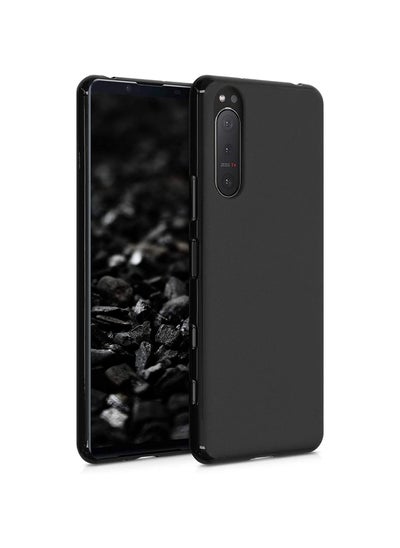 اشتري Sony Xperia 5 II Case Cover, Scratch Resistant Soft TPU Shockproof Silicone Gel Rubber Bumper Anti-Fingerprints Full-Body Protective Case Cover for Sony Xperia 5 II - Black في الامارات