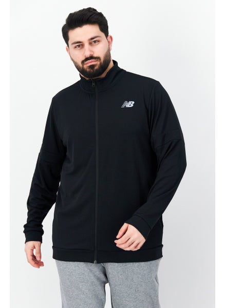 اشتري Men Sportswear Fit High Neck Long Sleeves Running Sweatshirt, Black في الامارات