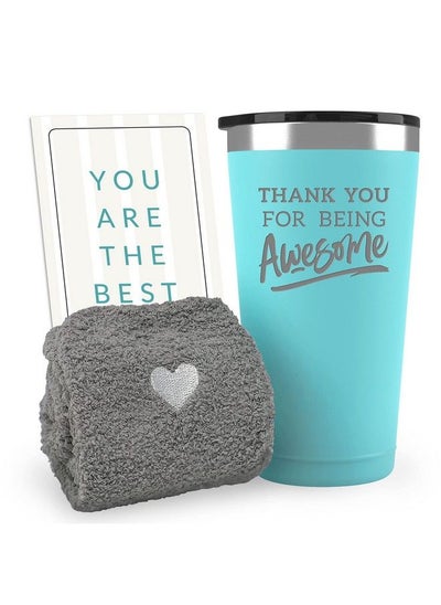 اشتري Thank You Gifts For Women Thank You For Being Awesome Gifts Set Employee Appreciation Gifts Thank You Gifts For Friend Teacher Volunteer Hostess Boss Coworker With Tumbler Fuzzy Socks Card في السعودية