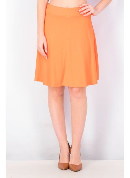 Buy Women Plain Mini Skirt, Coral in UAE