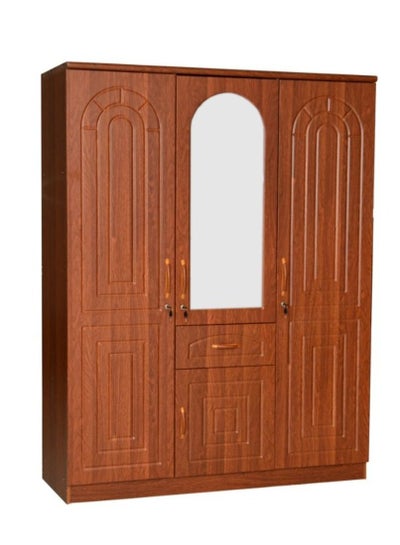 Buy 4 Door Wooden Wardrobe Cabinet Cupboard Engineered Wood Perfect Modern Stylish (Dark Oak) 8838 in UAE