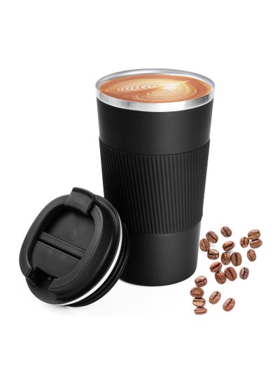 Buy 510ml Coffee Mug Vacuum Insulated Coffee Mug Spill Proof with Leakproof Lid Stainless Steel Coffee Tumbler in Saudi Arabia