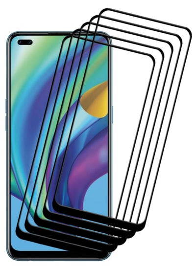 Buy 5 Pieces Antistatic ESD Dustproof Premium Quality High Definition Tempered Glass Screen Protector Designed For Oppo A93 in UAE